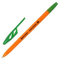 Ручка шариковая BRAUBERG "ULTRA ORANGE",  узел 0,7 мм, зеленая