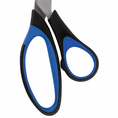 Ножницы BRAUBERG "Office-Expert", 216 мм, резиновые вставки, 3-х сторонняя заточка, сине-черные фото 6