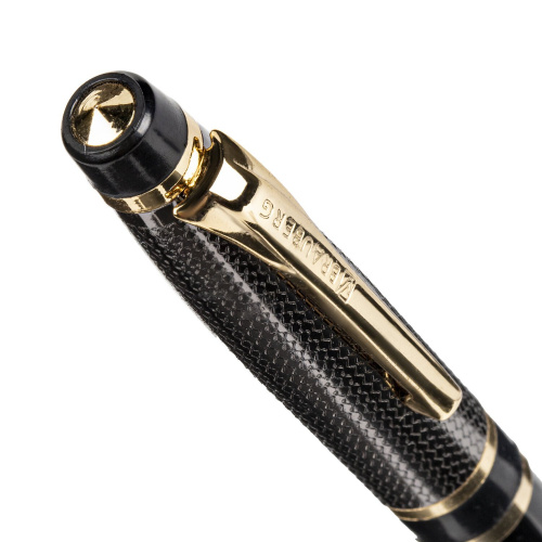 Ручка подарочная шариковая BRAUBERG Sonata, корпус золотистый с черным, линия письма 0,5 мм, синяя фото 5