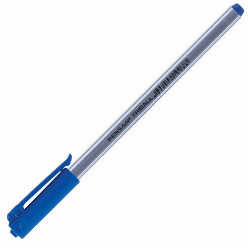 Ручка шариковая масляная PENSAN "Triball", трехгранная, линия письма 0,5 мм, синяя фото 7