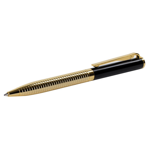 Ручка подарочная шариковая GALANT "Black Melbourne", корпус золотистый с черным, синяя фото 6