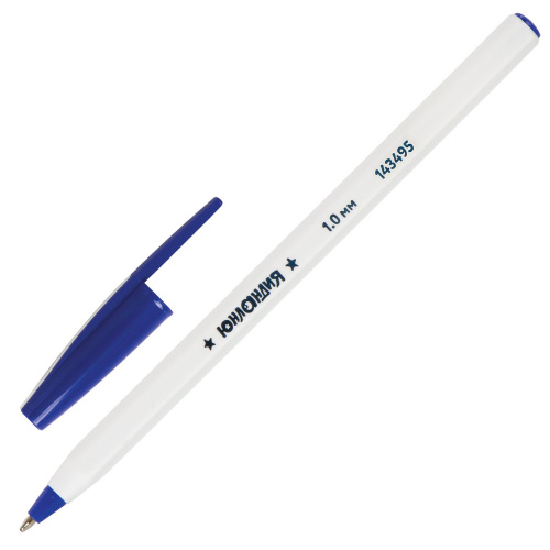 Ручка шариковая ЮНЛАНДИЯ "ШКОЛЬНАЯ", длина письма 2000 м, узел 1 мм, линия письма 0,5 мм, синяя