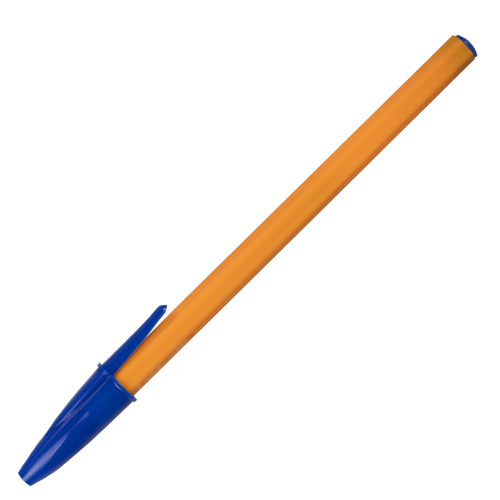 Ручка шариковая STAFF "Basic Orange BP-01", письмо 750 метров, длина корпуса 14 см, синяя фото 8