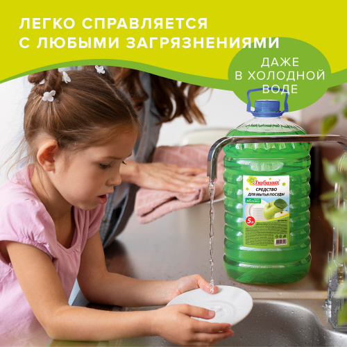 Моющее средство для посуды "Любаша" Яблоко  5л фото 6