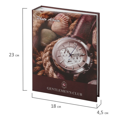 Фотоальбом BRAUBERG "Часы", на 200 фотографий 10х15 см, твердая обложка, коричневый фото 5