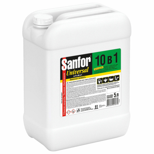 Чистящее средство для сантехники "Sanfor" Universal 10 в 1 Лимонная свежесть 5 л