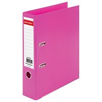 Папка-регистратор BRAUBERG "EXTRA", 75 мм, розовая, двустороннее покрытие пластик, металлич уголок