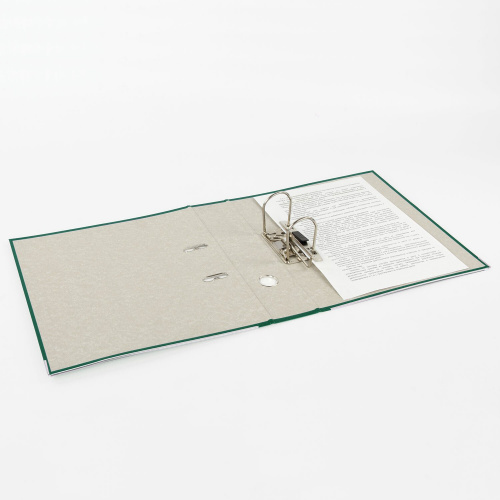 Папка-регистратор BRAUBERG, покрытие пластик, 75 мм, с уголком, зеленая фото 5