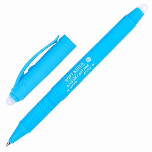 Ручка стираемая гелевая с грипом BRAUBERG "SOFT&SILK FRUITY", корпус ассорти, узел 0,7 мм, синяя фото 7