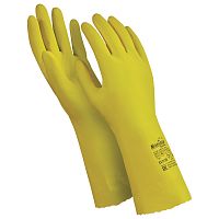 Перчатки латексные MANIPULA "Блеск", хлопчатобумажное напыление, размер 9-9,5 (L), желтые