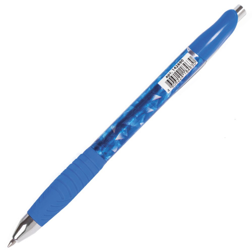 Ручка гелевая автоматическая с грипом BRAUBERG "Jet Gel", печать, линия письма 0,4 мм, синяя фото 2