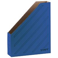 Лоток вертикальный для бумаг STAFF, 260х320 мм, 75 мм, до 700 л., микрогофрокартон,синий