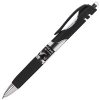 Ручка гелевая автоматическая с грипом BRAUBERG "Black Jack", линия письма 0,5 мм, черная