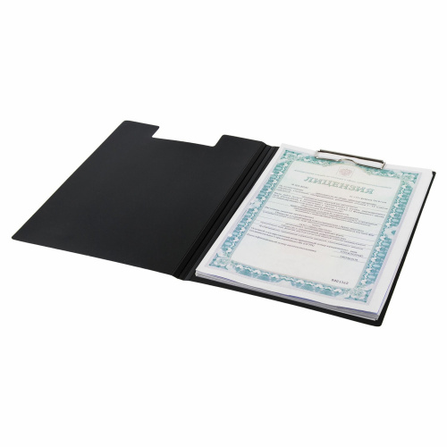 Папка-планшет STAFF, А4, с прижимом и крышкой, пластик, черная фото 7