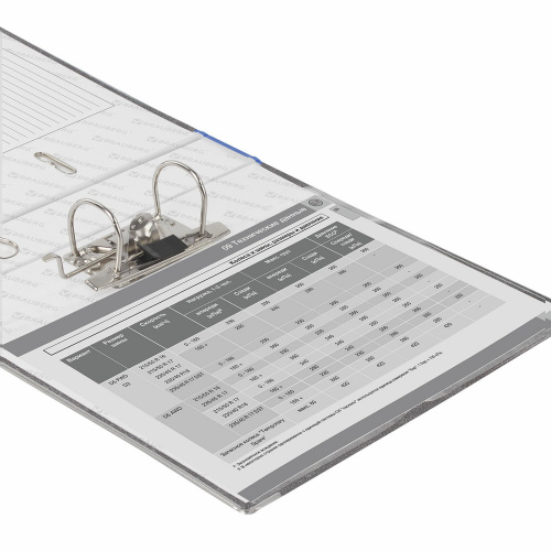 Папка-регистратор BRAUBERG, фактура стандарт, с мраморным покрытием, 50 мм, синий корешок фото 5