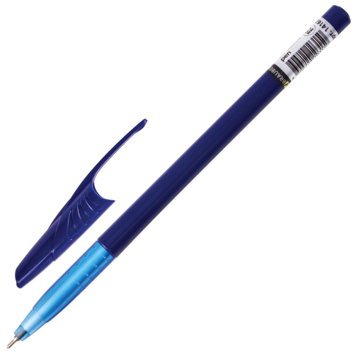 Ручка шариковая масляная BRAUBERG "Oil Base", корпус синий, линия письма 0,35 мм, синяя фото 2