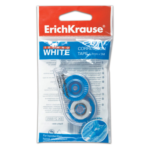 Корректирующая лента ERICH KRAUSE "Techno White Mini", 4,2 мм х 5 м, упаковка с европодвесом фото 2