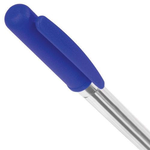 Ручка шариковая автоматическая STAFF "Basic", корпус прозрачный, линия письма 0,4 мм, синяя фото 5