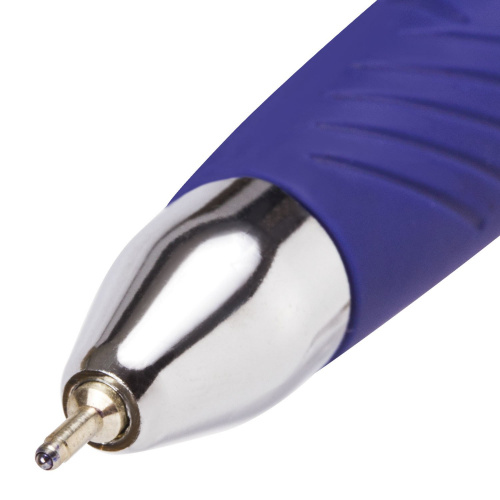Ручка шариковая масляная автоматическая с грипом BRAUBERG "Jet-X", линия письма 0,35 мм, синяя фото 6