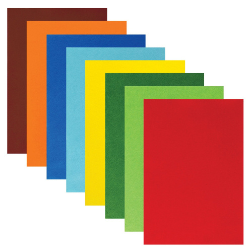 Цветной фетр для творчества ЮНЛАНДИЯ, А4, 8 ярких цветов, толщина 2 мм, с европодвесом фото 2