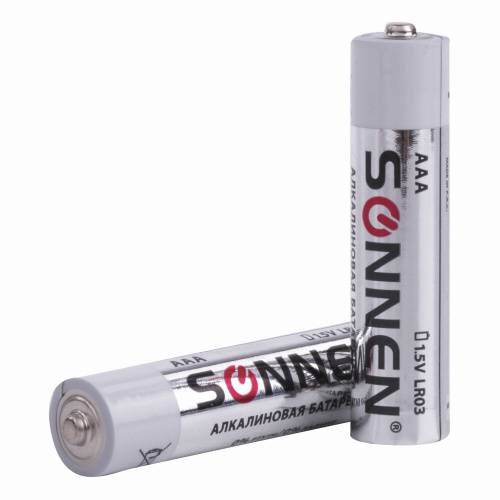 Батарейки SONNEN Alkaline, AAA, 2 шт., алкалиновые, мизинчиковые, блистер фото 2