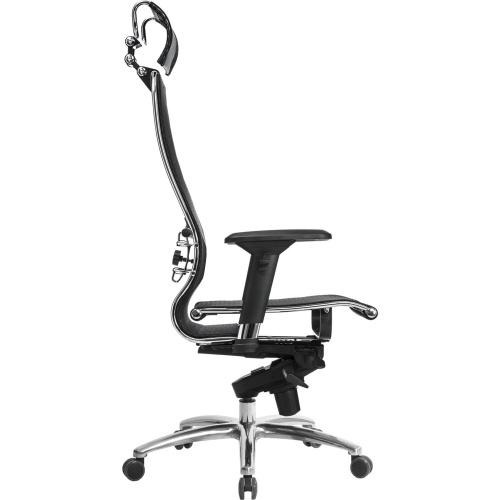 Кресло офисное МЕТТА "SAMURAI" S-3.04, с подголовником, сверхпрочная ткань-сетка, черное фото 5
