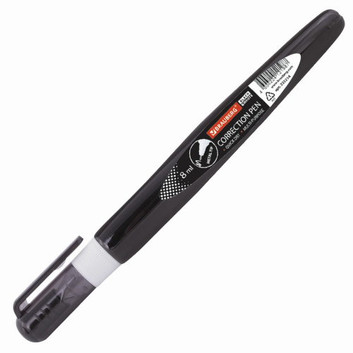 Ручка-корректор BRAUBERG, 8 мл, металлический наконечник, черный корпус фото 9