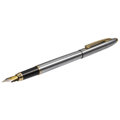 Ручка подарочная перьевая BRAUBERG Brioso, корпус серебристый, линия письма 0,25 мм, синяя фото 6