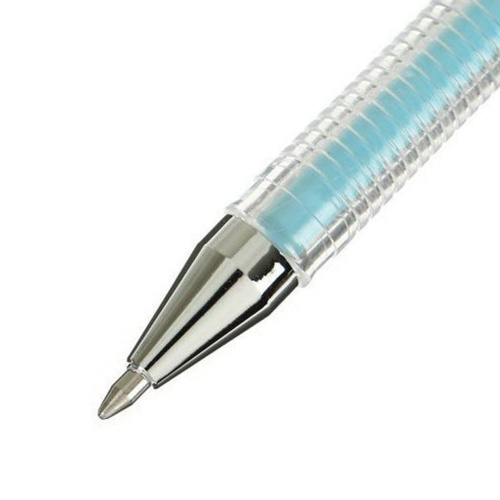 Ручка гелевая CROWN "Hi-Jell Pastel", голубая пастель, узел 0,8 мм, линия письма 0,5 мм фото 3