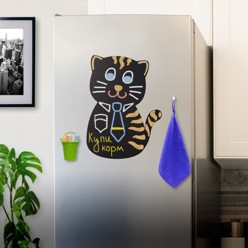 Доска на холодильник магнитно-меловая BRAUBERG "Pussy Cat", 30х40 см,  с набором аксессуаров фото 5