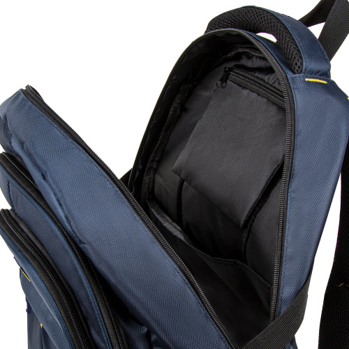 Рюкзак BRAUBERG TITANIUM, 45х28х18см, универсальный, синий, желтые вставки фото 3