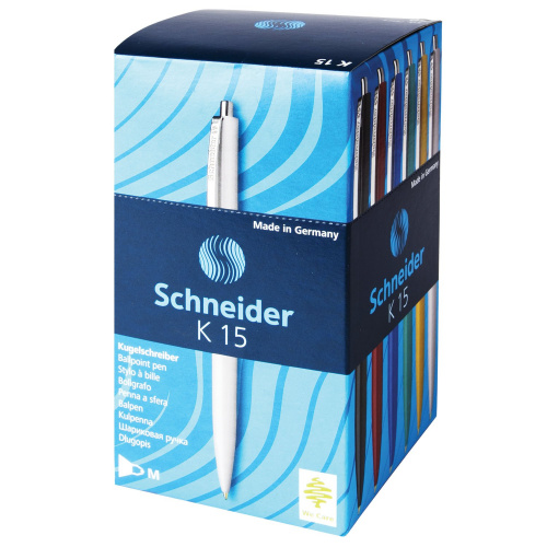 Ручка шариковая автоматическая SCHNEIDER "К15", корпус ассорти, линия письма 0,5 мм, синяя фото 3