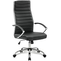 Кресло офисное BRABIX "Style EX-528", экокожа, хром, черное