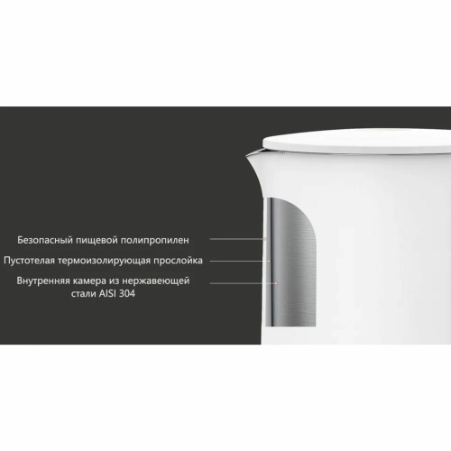 Чайник XIAOMI Electric Kettle 2, 1,7 л, закрытый нагревательный элемент, двойные стенки, белый, BHR5927EU фото 6