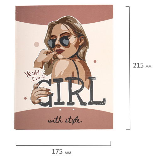 Тетрадь на кольцах BRAUBERG "Cool Girl", А5, 175х215 мм, 240 л., твердый картон, с разделителями фото 5