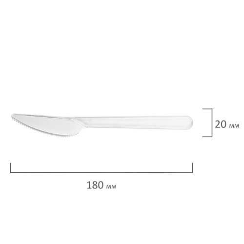 Одноразовые ножи LAIMA, 180 мм, 48 шт., прозрачные, пластиковые фото 5