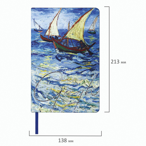 Ежедневник недатированный А5 (138х213 мм), BRAUBERG VISTA, под кожу, 136 л., "Van Gogh" фото 10