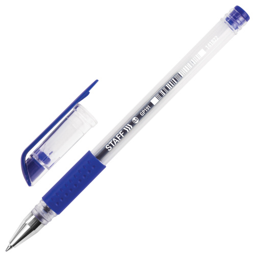 Ручка гелевая STAFF "EVERYDAY", 12 штук, линия письма 0,35 мм, с грипом, синяя фото 2