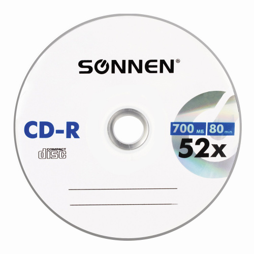 Диски CD-R SONNEN, 700 Mb, 52x Bulk, 50 шт. фото 3