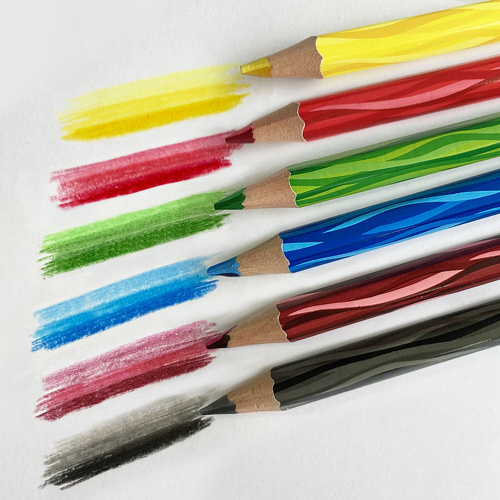 Карандаши с многоцветным грифелем ЮНЛАНДИЯ "MAGIC", 6 штук, 24 цвета, утолщенные фото 6