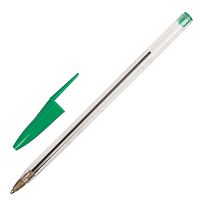 Ручка шариковая STAFF Basic Budget BP-02, длина корпуса 13,5 см, линия письма 0,5 мм, зеленая