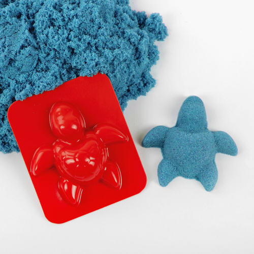 Песок для лепки кинетический BRAUBERG KIDS, синий, 500 г, 2 формочки, ведерко фото 5