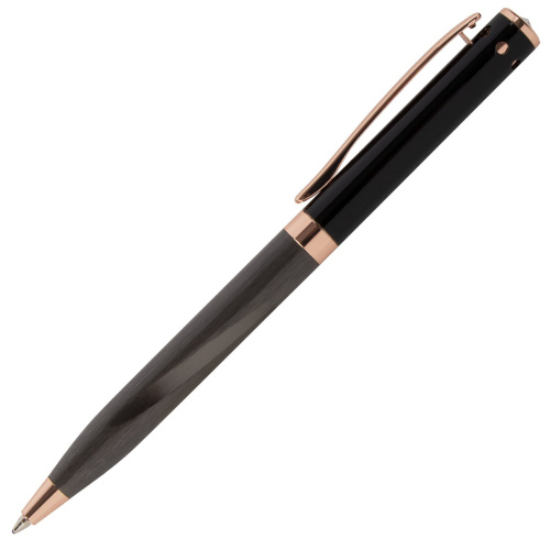 Ручка подарочная шариковая GALANT "FACTURA", корпус черный/оружейный металл, синяя фото 5