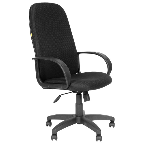 Кресло офисное CHAIRMAN, высокая спинка, с подлокотниками, черное фото 2