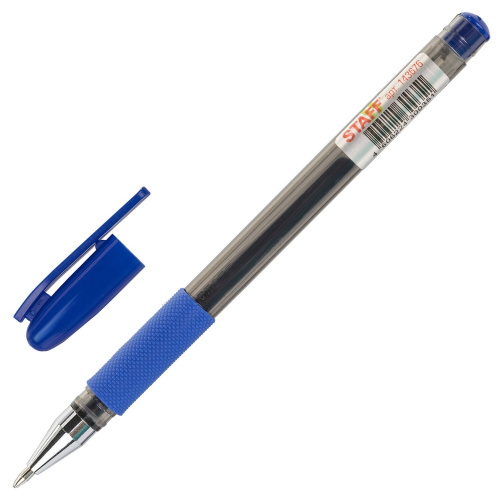 Ручка гелевая с грипом STAFF "Basic", корпус тонированный, линия письма 0,35 мм, синяя фото 4