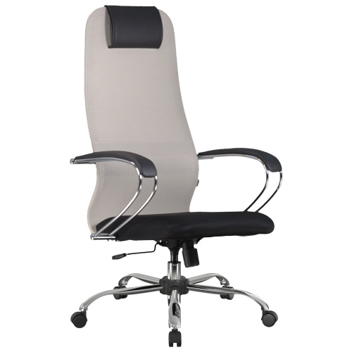 Кресло офисное BRABIX PREMIUM "Ultimate EX-800" хром, плотная двойная сетка Х2, черное/бежевое, 532913 фото 2