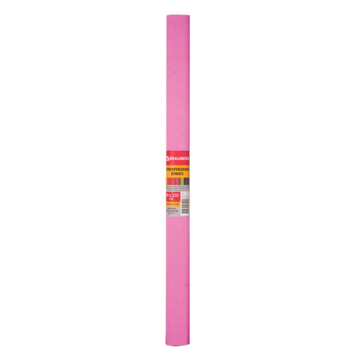 Бумага гофрированная (креповая) BRAUBERG, 32 г/м2, розовая, 50х250 см, в рулоне фото 2
