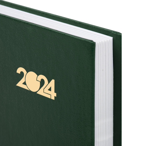 Ежедневник датированный 2024 145х215 мм, А5, STAFF, обложка бумвинил, зеленый, 115138 фото 6