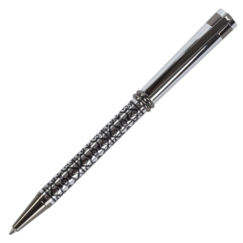 Ручка подарочная шариковая GALANT "Locarno", корпус серебристый с черным, синяя фото 2