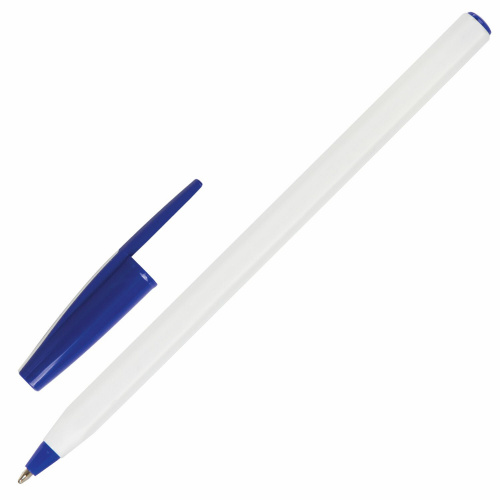 Ручка шариковая ЮНЛАНДИЯ "ШКОЛЬНАЯ", длина письма 2000 м, узел 1 мм, линия письма 0,5 мм, синяя фото 3